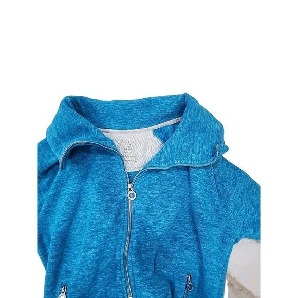 Calvin Klein Performance Jacket Blue Fleece Zip Pockets Quick Dry Women's Large - Picture 8 of 11